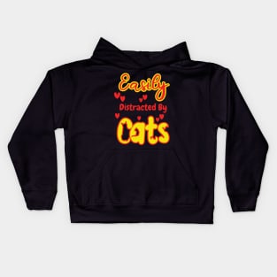Easily Distracted By Cats Kids Hoodie